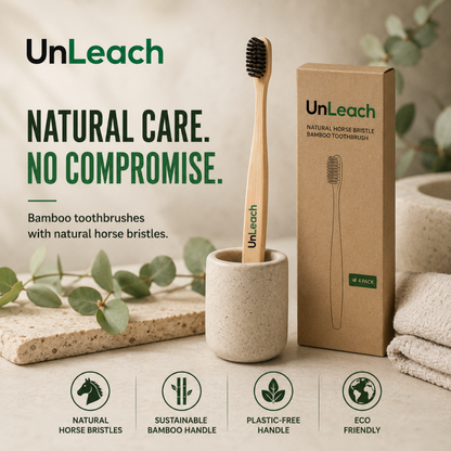 Horse Bristle & Bamboo Toothbrush (100% Plastic Free)
