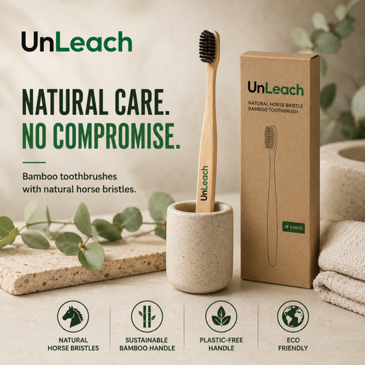 Horse Bristle & Bamboo Toothbrush (100% Plastic Free)