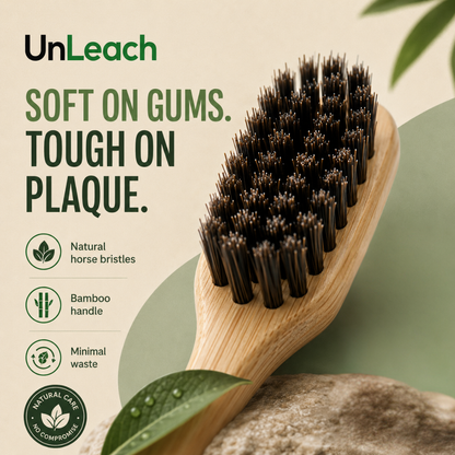 Horse Bristle & Bamboo Toothbrush (100% Plastic Free)